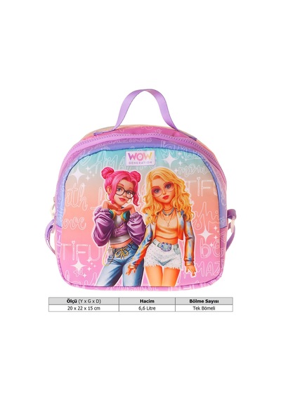 Wow Generation Star Desenli Pembe - Mor Renkli Kız Çocuk Isı Yalıtımlı Okul Beslenme Çantası - W6035