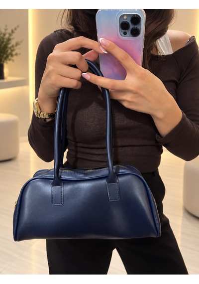 D&s Accessories Kadın Çanta Retro Model Uzun Saplı Baget Şık Sportif Ve Casual El Ve Omuz Çantası Lacivert