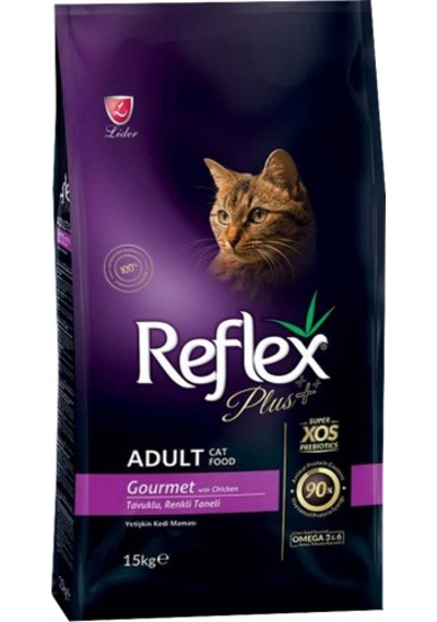 Reflex Plus Gourmet Renkli Taneli Tavuklu Yetişkin Kedi Maması 15 KG