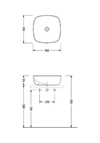 Serel - Tezgah Üstü Lavabo 46 Cm  - 3049dss110h-