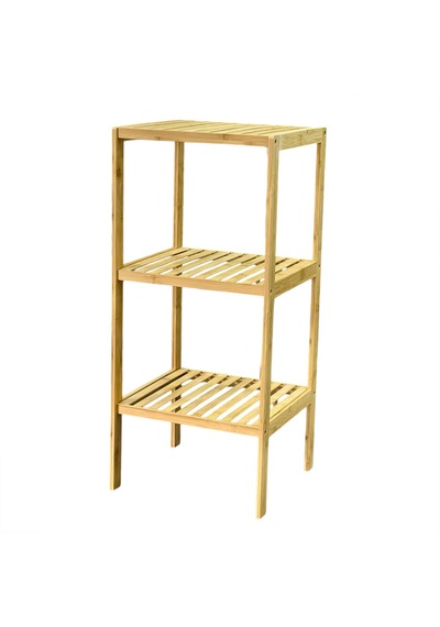 Lunaev Çok Amaçlı Raf - Organizer 3 Katlı Ahşap - Bambu 36x32x80 Cm 100