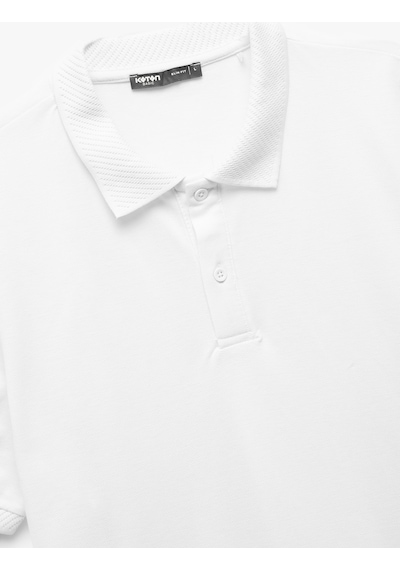 Koton Slim Fit Kısa Kollu Pike Kumaş Pamuklu Polo Yaka Tişört Beyaz 5sam10015mk Beyaz
