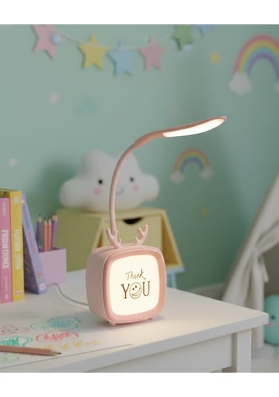 Kablosuz Led Masa Ve Gece Lambası Dekoratif Şarjlı Tasarım Pembe