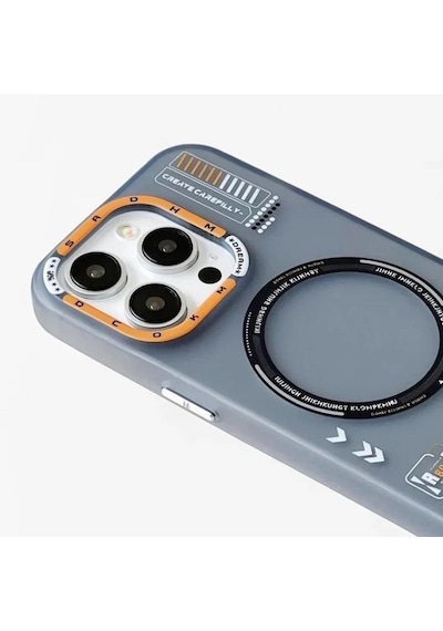 Apple Uyumlu iPhone 14 Pro Max Mat Magsafe Özellikli Kamera Koruma Çerçeveli Metal Tuşlu Kılıf Mavi