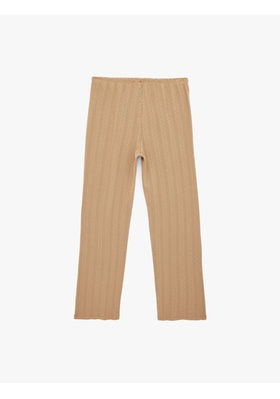 Koton Pamuklu Slim Fit Beli Bağcıklı Pijama Altı Vizon 6slk40065mk Vizon