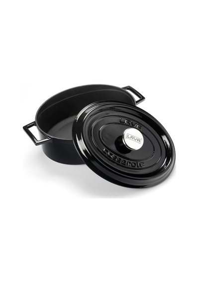 Signature Emailierten Dökme Demir Oval Dutch Oven 4 1/4 Quart, Obsidian Siyah, Dökme Demir, Siyah, 5 Quart Diğer