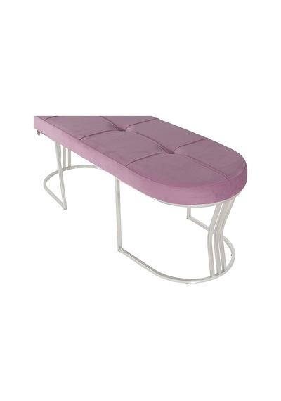 Viego Silver Collection- Pembe Kapitoneli Chester Model Puf & Bench & Koltuk & Uzun Makyaj Puff & Yatak Ucu