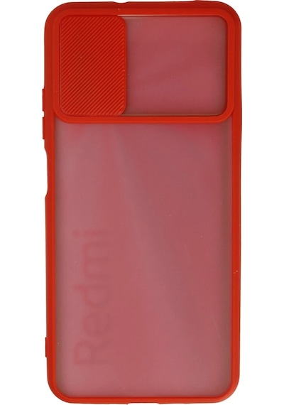 Newface - 220 - Xiaomi Redmi 9t Kılıf Palm Buzlu Kamera Sürgülü Silikon - Matxzngz - - Kırmızı