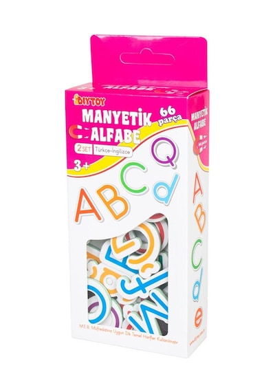 Manyetik Alfabe 66 Parça Magnet Harfler Mıknatıslı Harf Figür
