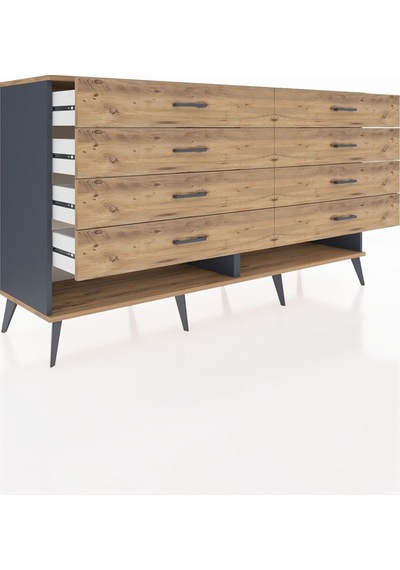 Hyperion Konsol 8 Çekmeceli 176x44x99 Antrasit-çam Antrasit-çam Hyperion Konsol 8 Çekmeceli 176x44x99 Antrasit-çam Antrasit-çam