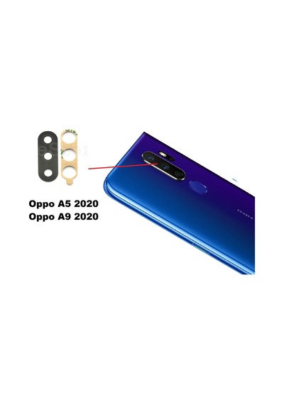 Tkgz Oppo Uyumlu A9 2020 Arka Kamera Camı Lens Yapışkanlı