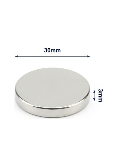 5 Adet - 30x3 Mm Neodyum Mıknatıs Neodim Magnet Yuvarlak