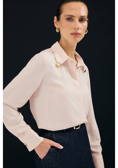 Sateen Lucy Gömlek - Pudra-137113