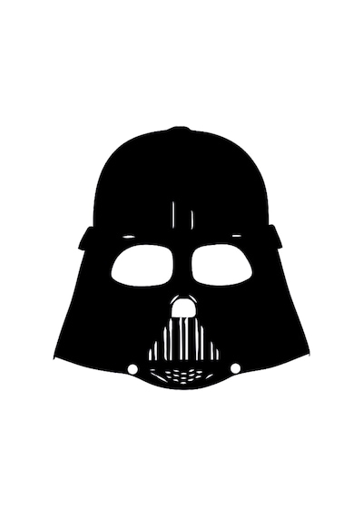 Star Wars Folyo Sticker 20cm Uzunluk Siyah