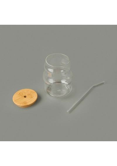 Paçi Bambu Kapaklı Pipetli Bardak - Açık Kahverengi / Şeffaf - 450 Ml Açık Kahverengi / Şeffaf Açık Kahverengi - Şeffaf