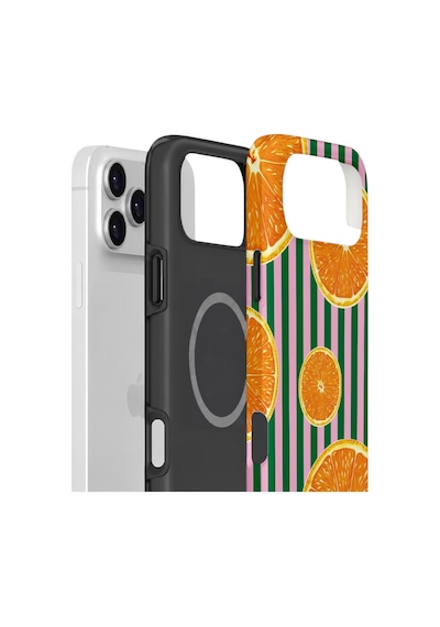Apple iPhone Uyumlu 17 Pro Max Vorian Çift Katmanlı Magsafe Kılıf Orange Grove Cabana