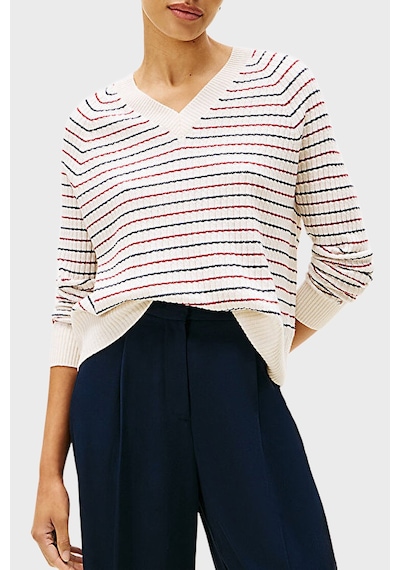 Tommy Hilfiger Bayan Kazak Ww0ww46417 0fh Beyaz-lacivert Beyaz-lacivert