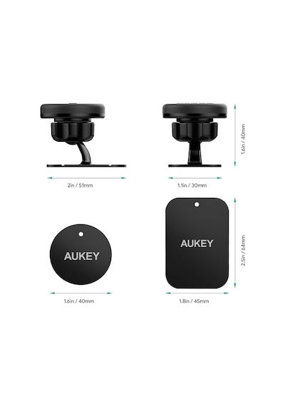 Aukey Hd-c13-bk Güçlü Yapışkan Ve Mıknatıslı Araç İçi Telefon Tutucu - Siyah