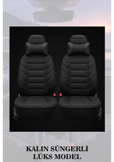 Volvo S40 2001 Uyumlu Lüks Siyah Renk Premium 2 Adet Minder Ve Yastık
