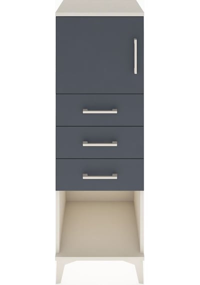 Hyperion Dolap Tek Raflı 3 Çekmeceli Tek Kapaklı 44x44x134 Aytaşı-antrasit Aytası