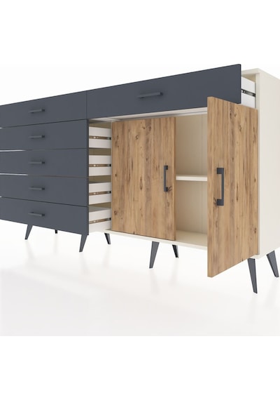 Arges Konsol Tek Raflı 6 Çekmeceli 2 Kapaklı 176x30x99 Aytaşı-çam Aytaşı-çam/antrasit Arges Konsol Tek Raflı 6 Çekmeceli 2 Kapaklı 176x30x99 Aytaşı-çam Aytaşı-çam/antrasit