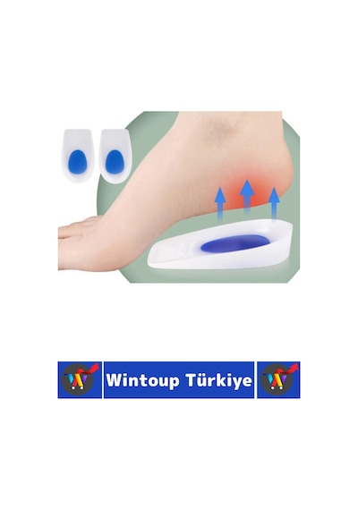 Gündelik Ayakta Duranlar İçin Baskı Azaltan Darbe Emici Rahat Silikon Topuk Konfor Ped Yastık 2 Çift