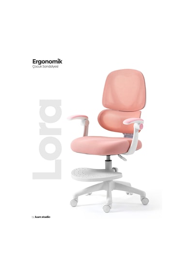 Lora Ergonomik Çocuk Çalışma Sandalyesi - Pembe