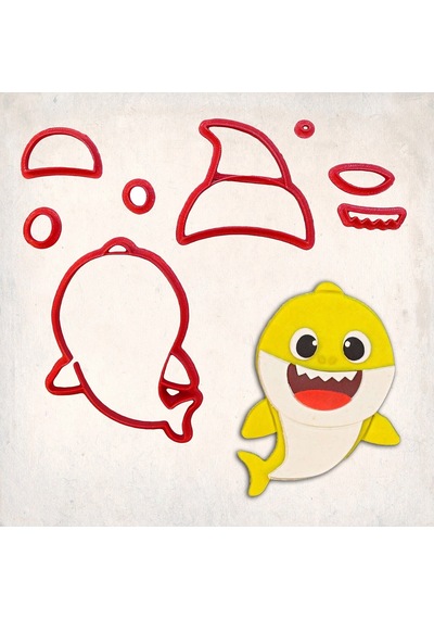 Pinkfong Baby Shark Detay Kurabiye Kalıp Seti 8 Li