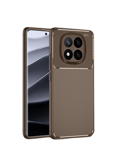 Xiaomi Redmi Note 14 Pro 4g Uyumlu Kılıf Auto Focus Karbon Kapak - Kahverengi
