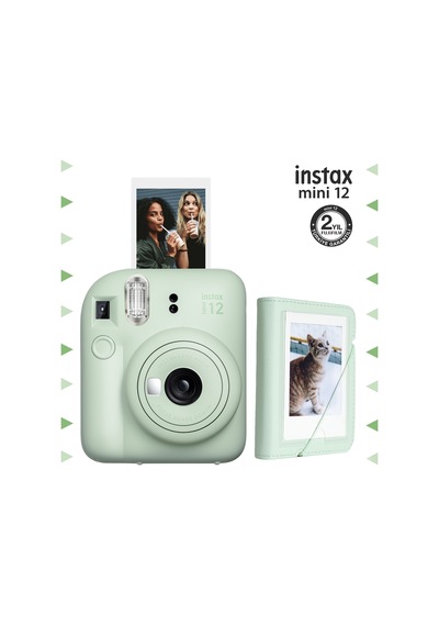 Fujifilm Instax Mini 12 Fotoğraf Makinesi + 28'li Mini Albüm Seti Yeşil