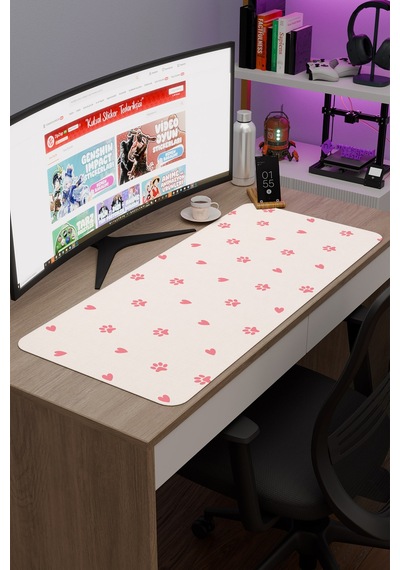 Pati Kaymaz Dikişli Kauçuk Oyuncu Mousepad V5 - 90x40 Xxl Gaming Mouse Pad Fare Altlığı