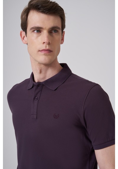 Morven Erkek Mürdüm Basic Polo Yaka Dynamic Fit T-shirt 26yc018007370 Mürdüm