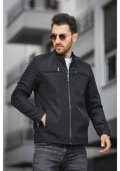 Oksit Abuja Slim Fit Fermuar Detaylı Dik Yaka Su İtici Erkek Mevsimlik Mont 001