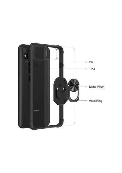 Xiaomi Redmi 9C Kılıf Şeffaf Sararmaz Yüzüklü Mola Kapak