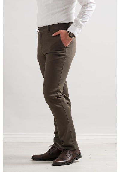 Notra Klasik Kesim Kışlık Kumaş Gabardin Boru Paça Erkek Pantolon Yeşil