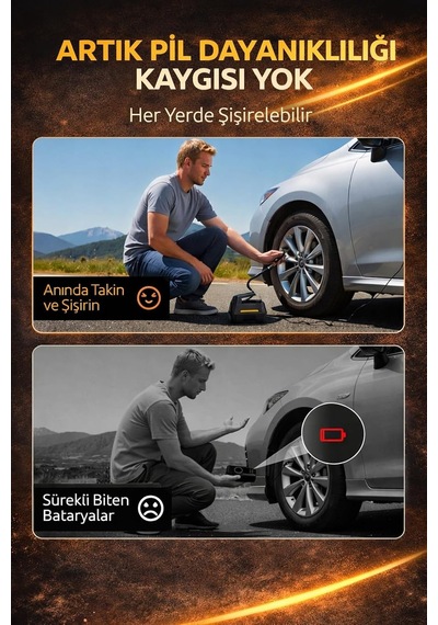 100w 150 Psı Kablolu Hava Kompresörü Dijital Ekranlı Hızlı Lastik Şişirme Pompası 12v