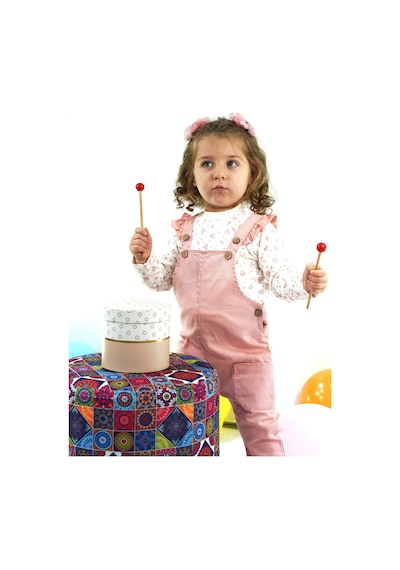 Aydodo Salopet Sweatshirt İkili Kız Pembe Bebek Takım Pembe