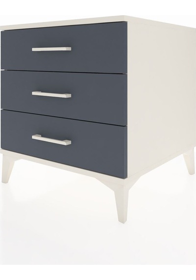 Kronos Komodin 3 Çekmeceli 60x59x64 Aytaşı-antrasit Aytaşı