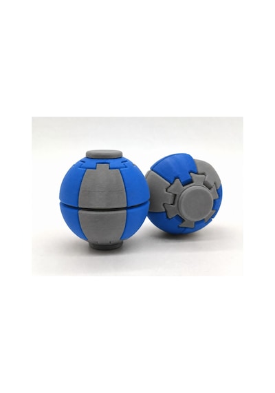 Alvera Press Küresi 3d Baskı Dönüşen Mekanik Fidget Stres Oyuncağı-gri-mavi