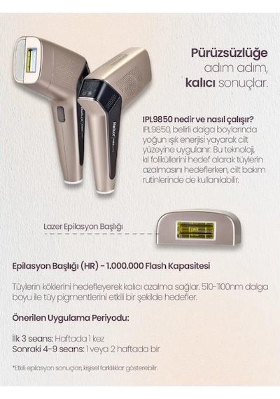 Relux Ipl9850 Purecare 3.000.000 Atım Ipl Lazer Epilasyon Cihazı