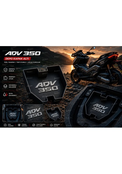 Honda Adv 350 Uyumlu Depo Kapak Altı Torpido Bagajı 2022-2025 Ekstra Saklama Alanı, Kolay Montaj Siyah Beyaz