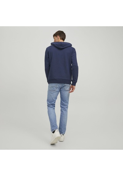 Jack & Jones Kapüşonlu Logo Baskılı Sweatshirt- Frederik 12219814 Navy Blazer Lacivert