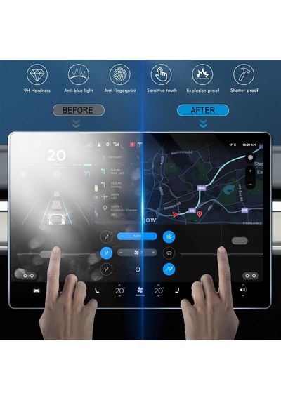 2in1 Tesla Model Y New Juniper Navigasyon Multimedya Uyumlu Nano Ekran Koruyucu Film - Fc1118 Standart