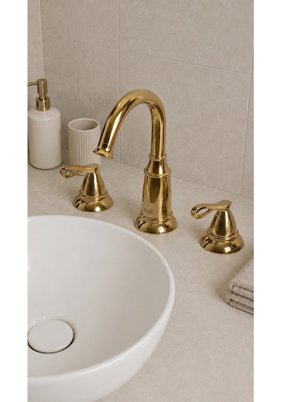 Newarc Golden 3 Delikli Lavabo Bataryası - Altın