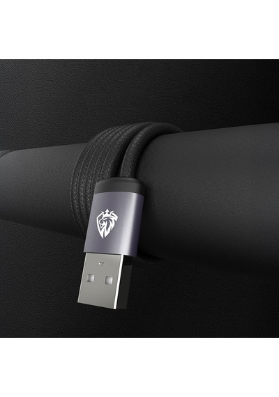 Lenyes Lc537 Usb-a To Micro Hızlı Şarj Özellikli Örgülü Data Ve Şarj Kablosu 10w 1m Siyah