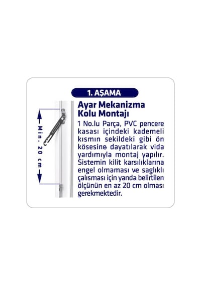 Arwin Kapı Pencere Kademeli Havalandırma Kolu Sağ Açılım