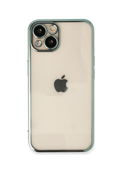 Apple Uyumlu iPhone 14 Uyumlu Kılıf Lensli Silikon - Yeşil