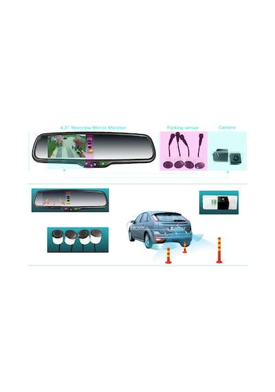 UNIQUE ®  UQ-043LAP  FULL HD DVR GERİ GÖRÜŞ KAMERALI PARK SENSORL
