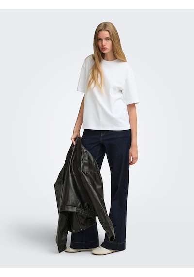 Only Onlsuperıor Ss Oneck Loosetop Jrs Noos Kadın Beyaz T-shirt - 15377604