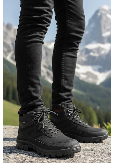 Khayt Paton Su Ve Soğuk Dayanıklı Erkek Kadın Outdoor Bot Ayakkabı Black